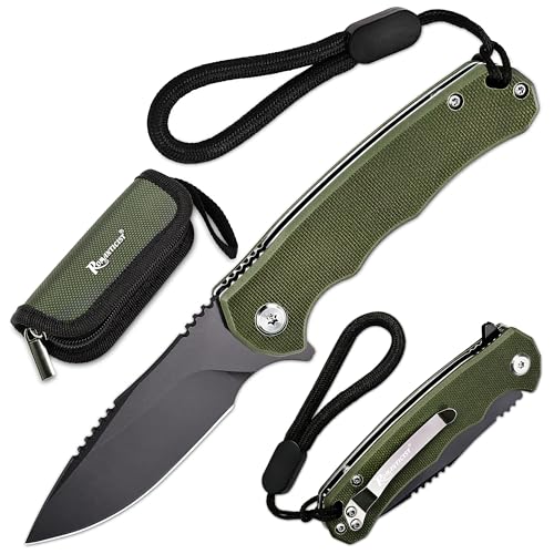 ROMANTICIST Folding Pocket Knife - 3.15" D2 Steel Blade, G10 Handle, Outdoor & EDC Knife