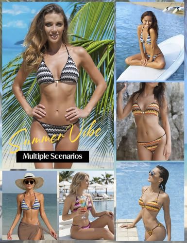 Womens Knit Texture Bikini Set - Medium, Black, White, Grey