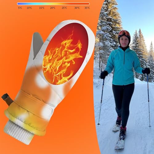 Women's Winter Ski Gloves - Plus Velvet Thickened - Grey