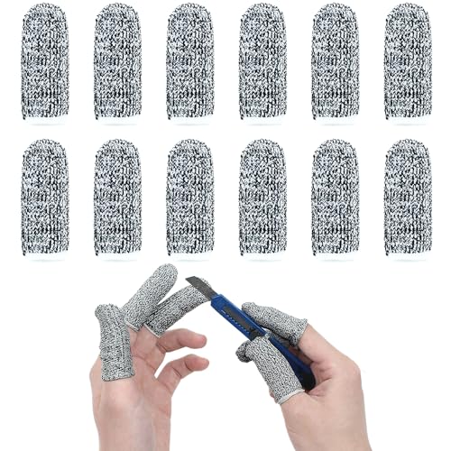 Reusable Finger Sleeve Protectors - 12 Pack Cut Resistant Cots