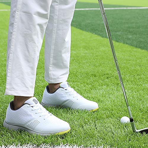 Waterproof Men's Golf Shoes - Spikes Sneakers 11.5 White