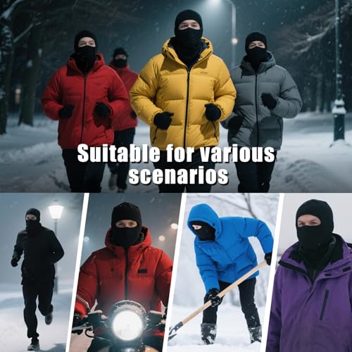 Winter Ski Mask - Thermal Balaclava for Men & Women - Black Fleece