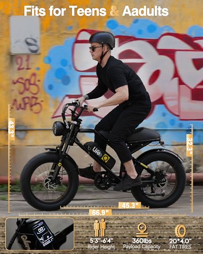 Electric Fat Bike with 1800W Motor & 20" Fat Tires - Black
