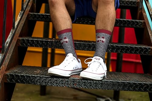 NCAA Marble MVP Crew Socks - Mississippi State Bulldogs - Large