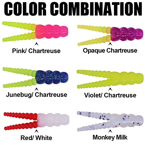 XFISHMAN Split-Tail Grub Kit 40 pcs. for Crappie & Panfish Fishing - Model THIS listing