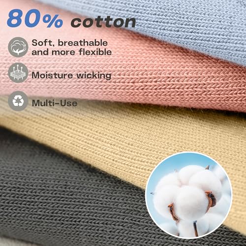 Non-Slip Pilates Socks with Grips for Yoga - 5 Pairs Dark Grey/Blue/Purple/Pink/Beige