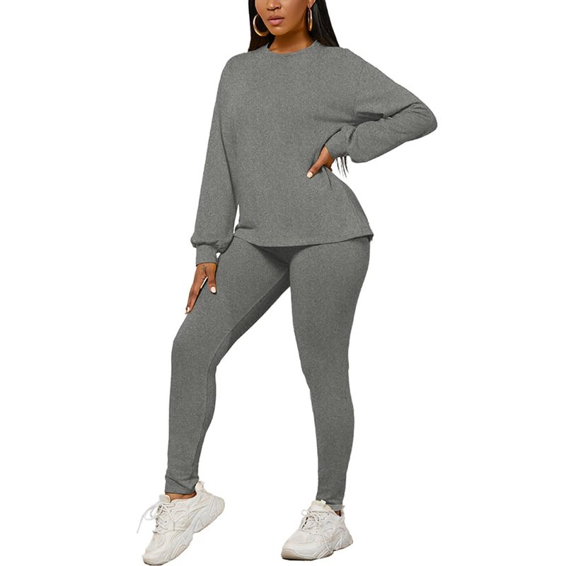 PINSV Womens 2 Piece Outfits Long Sleeve Sweatsuits Outfits Jogging Suits Sweat Loungewear Sets Black A S