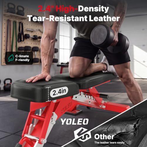 Adjustable Weight Bench - 2315LB Capacity - Red