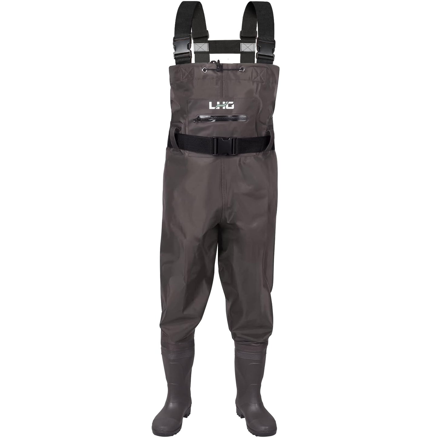 LHG Fishing Waders Waterproof Bootfoot Chest Waders 2-Ply 420D Nylon/PVC Duck Hunting Wader for Men Women