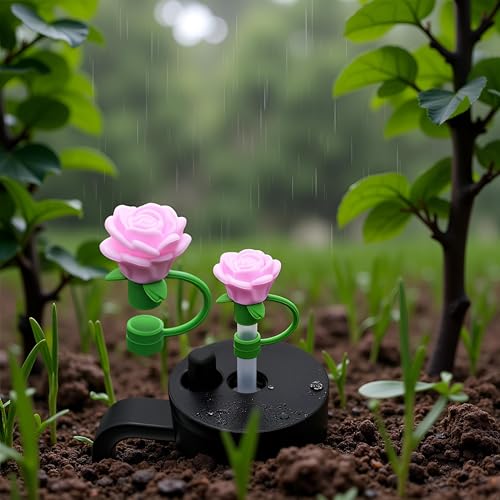 Rose Flower Silicone Straw Covers for Stanley Cup - Purple