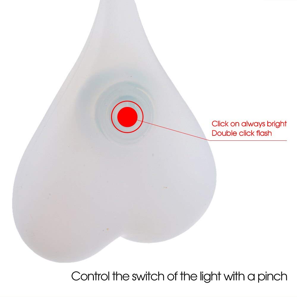 Bike Tail Light Balls, Red Warning Lights - LED Heart Shaped Creative Silicone Light, Bike Waterproof Essential Night Bicycle Seat Back Egg Lamp