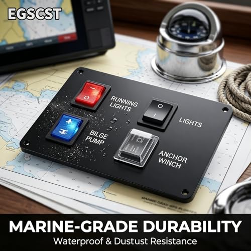 12-Pack Marine Waterproof Rocker Switch Kit with Multi-Color LED & 2/3 Position Options