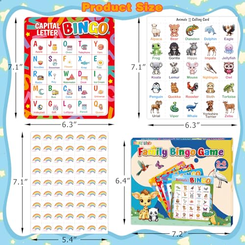 Educational Bingo Game for Kids - 4 in 1 ABC & 123 Set