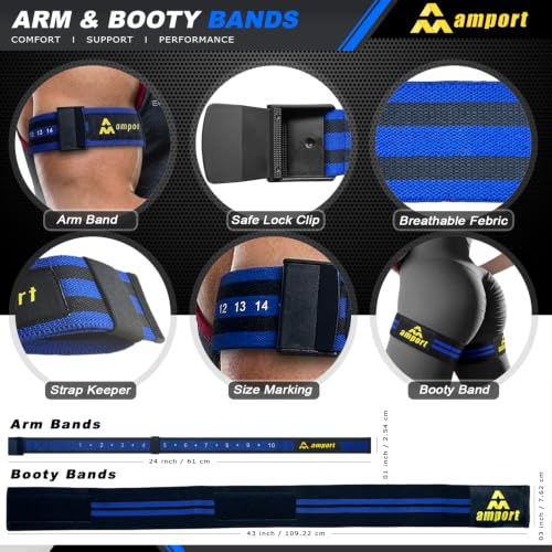 Amport Occlusion Bands 4-Pack: 2" Arm & 3" Leg BFR Straps with Quick-Release Buckle