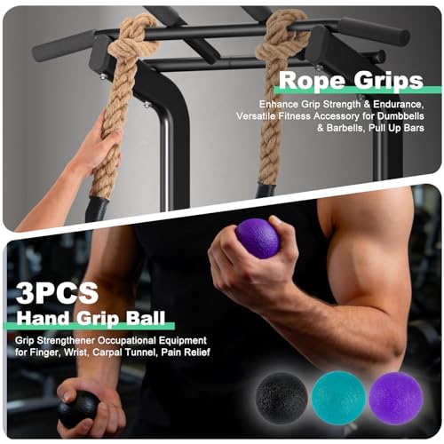 Heavy Duty Jute Rope Pull-Up Handles - Handcrafted Grip Training Equipment