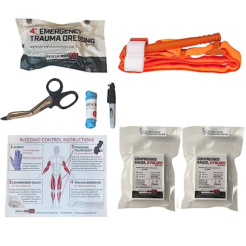 Compact Trauma First Aid Kit with Tourniquet & Gauze - Emergency Bleeding Control