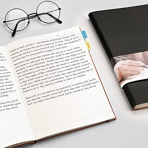 EMSHOI Ruled Leatherette Notebook B5 Size, 204 Pages, Black