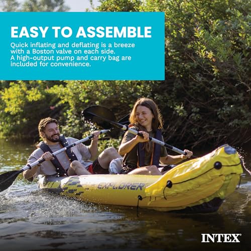 Explorer K2 Inflatable Kayak Set for 2 - Includes Oars & Pump