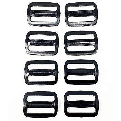 Triglide Strap Adjuster - 1 Inch Buckles - Black, 8-Pack
