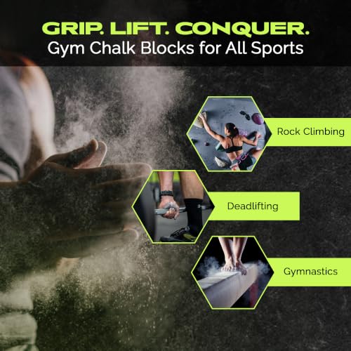 Pure Magnesium Carbonate Gym Chalk - 1 LB Block for Weightlifting & Climbing