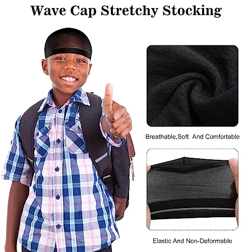 Kids Stocking Wave Cap - 12 Pcs for Ages 1-7, Soft Nylon