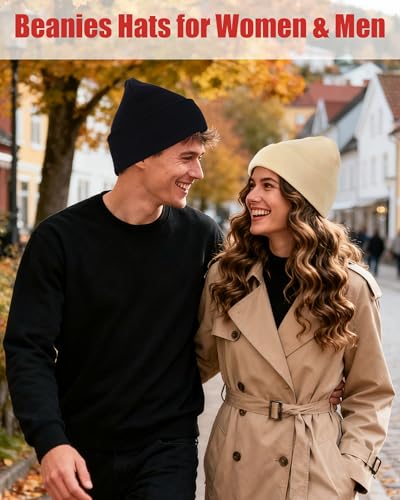 ROYBENS Set of 1 Cotton Beanie - Long Knit Winter Hat for Men & Women