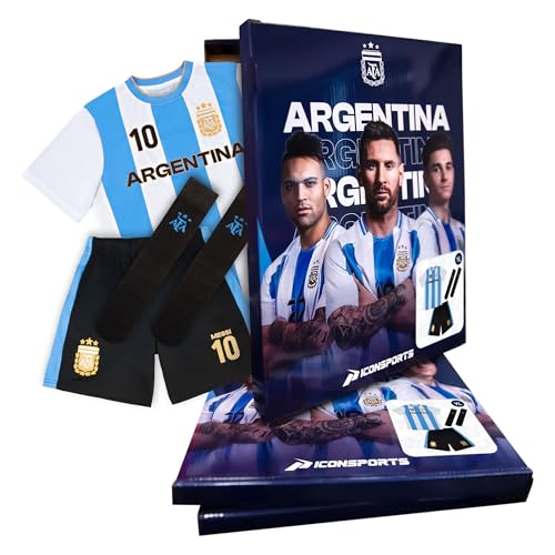 Argentina Soccer Fan Pack - 3-Piece Set with Shirt, Shorts & Socks