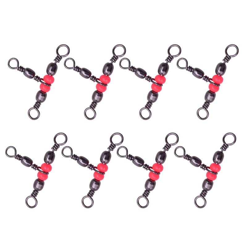 50 Pack Fishing Three Way Swivels - Copper Tackle Connectors