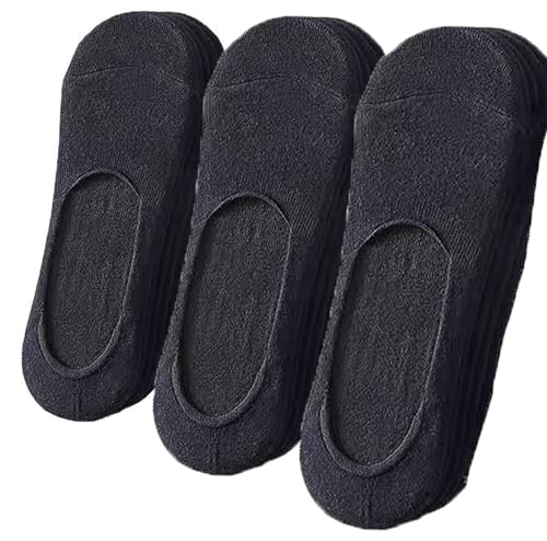 No Show Socks Men - Low Cut Non Slip Ankle Socks - 12 Pairs Black