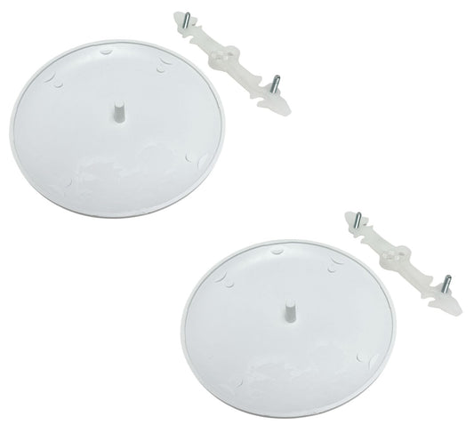 iMBAPrice IMBA-CP3540-2 Textured White Plastic Ceiling Box Cover Plate for 3-1/2" & 4" Round or Octagon Electrical Boxes, Invisible Mounting Screws, 2-Pack