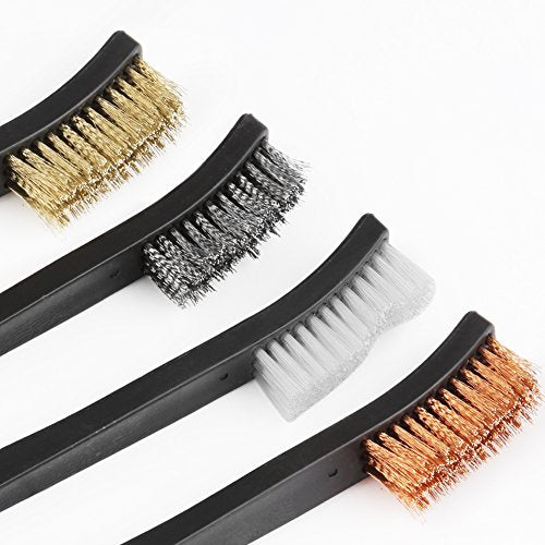 Gun Cleaning Tools Kit - 4 Brushes & 4 Plastic Picks - Black