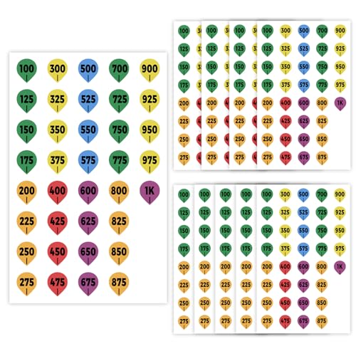 Rifle Scope Turret Dope Stickers - 370 Yardage Labels - 10 Pack