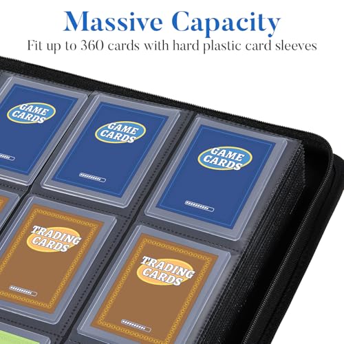 Black Fabmaker Top Load Card Binder Holds 360 Cards with Handle