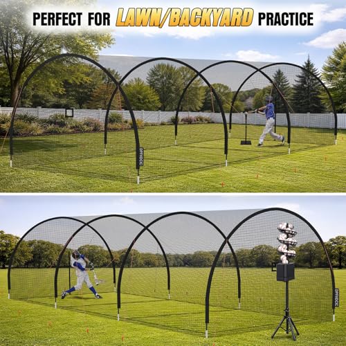 30ft Portable Baseball Batting Cage with Reinforced Netting