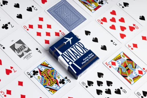 Aviator Poker Size Playing Cards - Red & Blue Deck