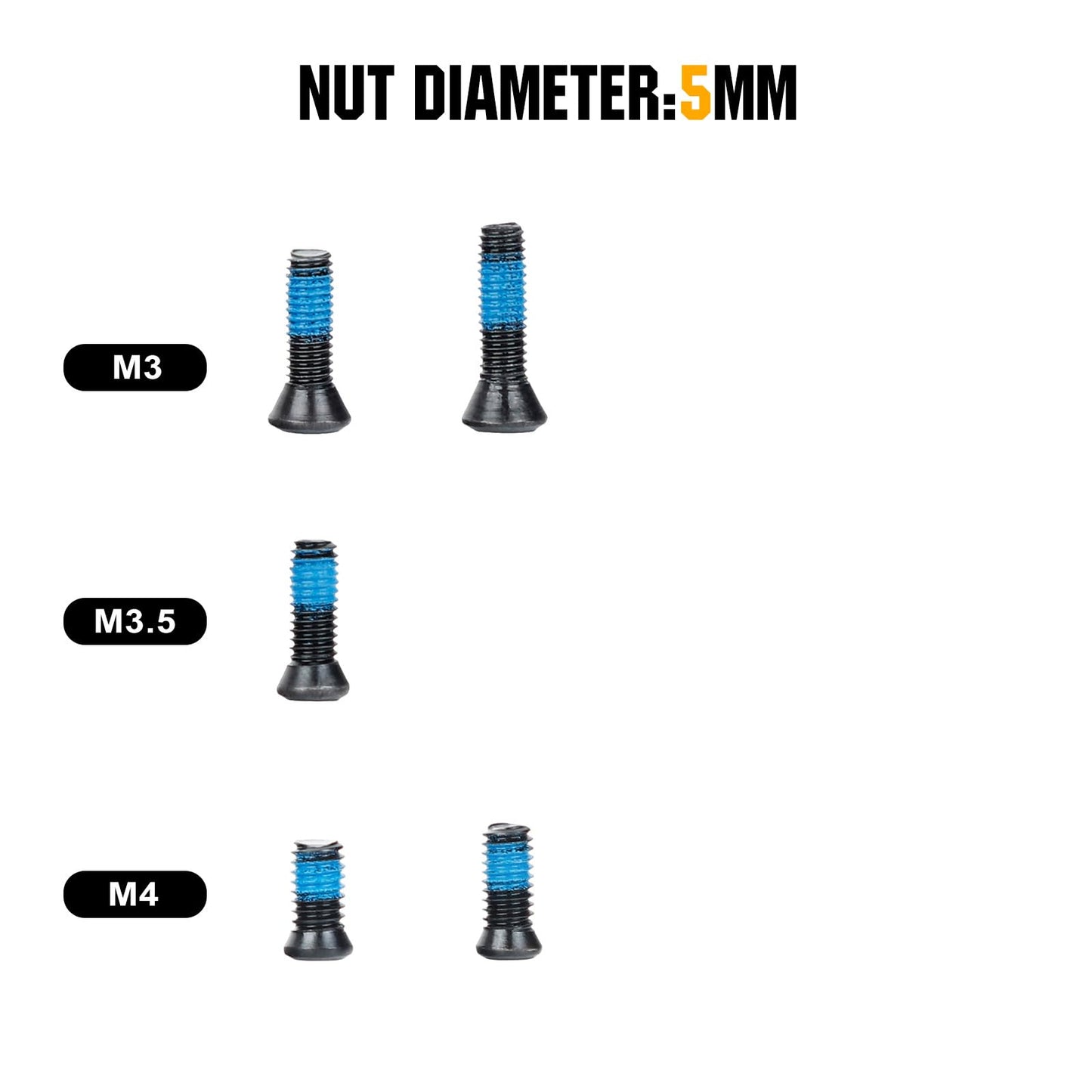 ohhunt Screw Set 68 Pcs for Red Dot Sight Optics and Mount Includes #6-48#4-40#6-32#6-40 M3 M3.5 and M4 Screw Types 7 Sets of Screws 4 in Each Set