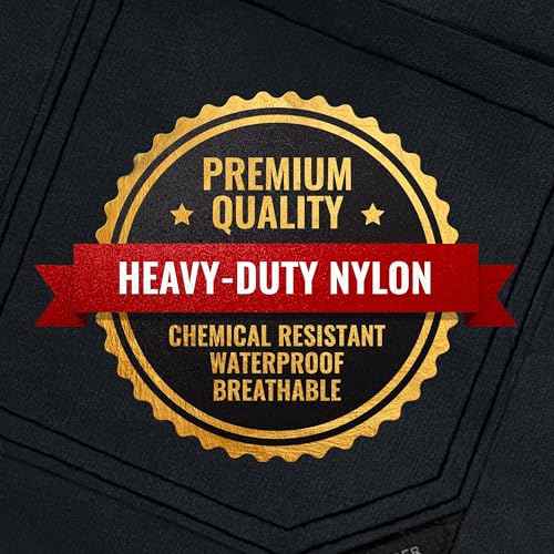 Under NY Sky Cross-Back Barber Apron ? Heavy-Duty Nylon, Water and Chemical Resistant, Flapped Pocket ? Adjustable for Men, Women ? Pro Hair Stylist, Salon, Colorist, Artist