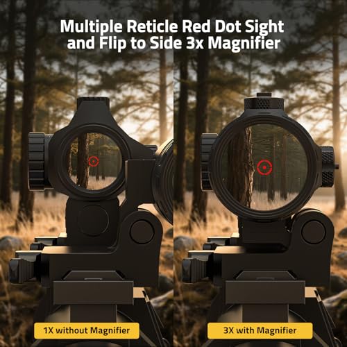 Multi Reticle Red Dot Sight with 3X Magnifier - Red Dot