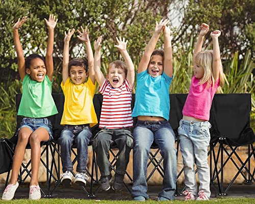 6-Seater Portable Folding Soccer Bench - Classic Black