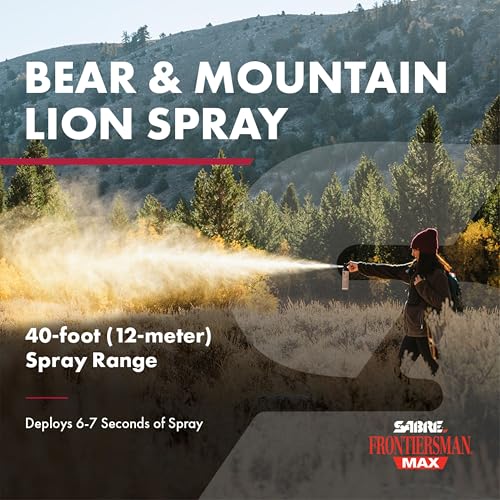 SABRE Bear Spray Max Range 40ft - EPA Registered for 9 Animal Species with Holster & Safety Features