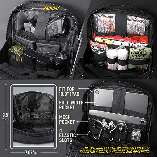 WYNEX Black Tactical Molle Admin Pouch Double Layer Design, Multi-Organization