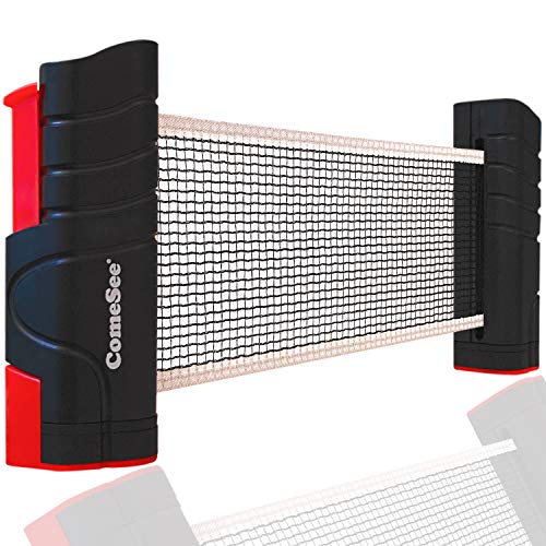 Comesee Retractable Ping Pong Net for Any Table - Black