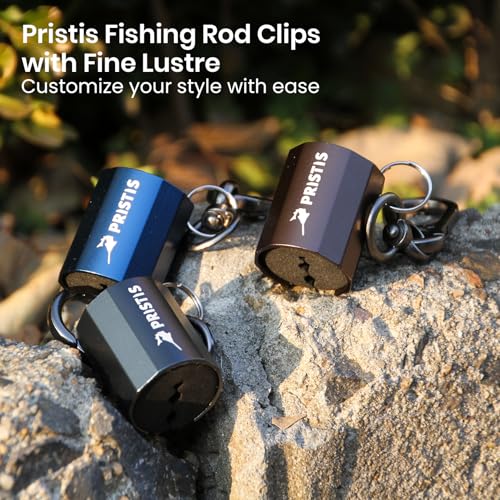 Pristis Fishing Rod Clips Set – Wearable Rod Holders with Keychain, Fits Most Spinning & Ice Fishing Rods