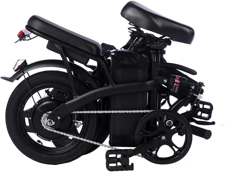 Skiennix 14-Inch Folding Electric Bicycle - 330 lb Load Capacity, 19 mph Speed, 48V Battery, Ideal for City Commuting