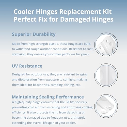 Cooler Hinges Replacement for Igloo 25-165 Qt - 2 Pack