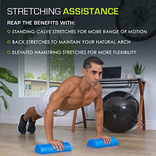 Foam Roller for Muscle Massage & Physical Therapy - Blue 12"x3"