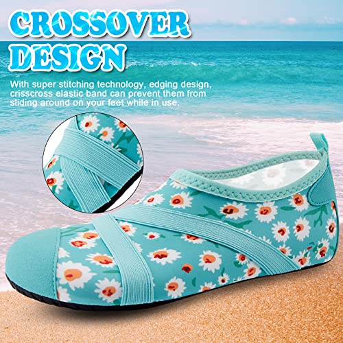 Water Shoes for Women & Men - Quick Dry Aqua Socks 8.5-9.5 Women/7.5-8.5 Men - Small Daisy