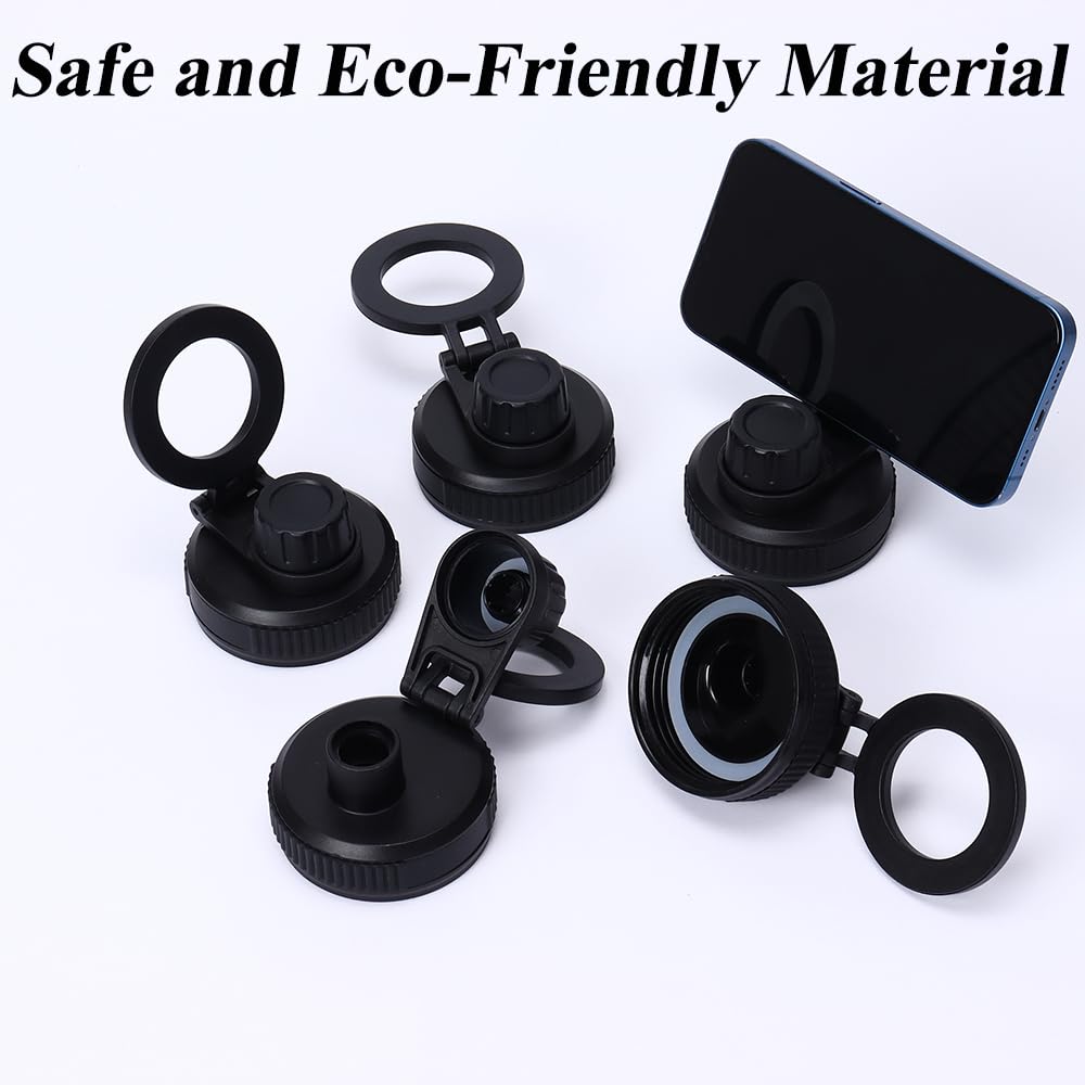 Leakproof Magnetic Cup Lid Replacement, Universal Spout Cap & Cover with Magnetic Bracket, Fit for Most Kids & Adult Water Bottles and Travel Tumblers