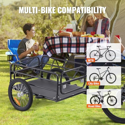 Heavy-Duty Bike Cargo Trailer - 160 lbs Load Capacity, Foldable