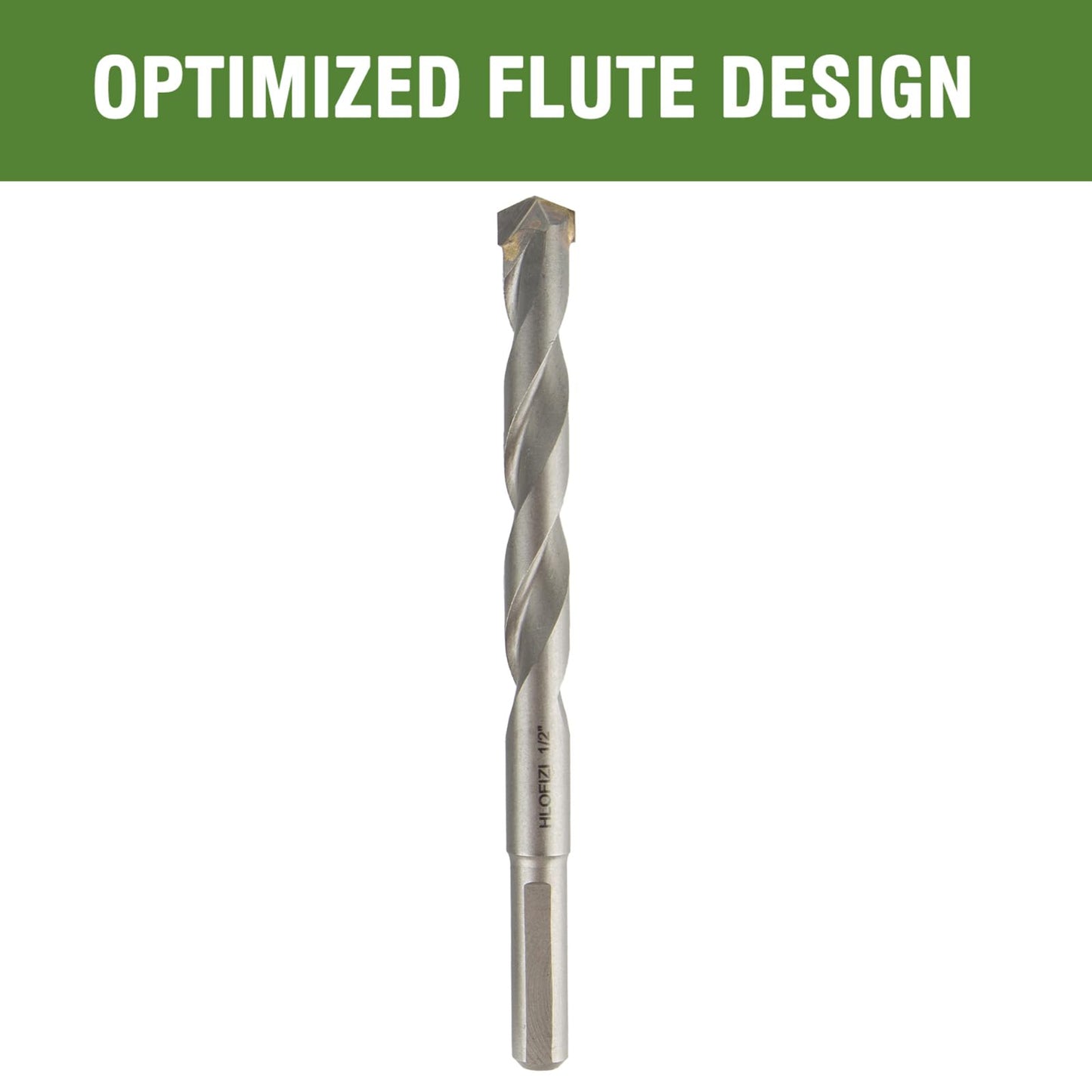 HLOFIZI 1/2" x 6" Masonry Drill Bits 1/2 inch Concrete Hammer Drill Bits Carbide Tipped, for Cement, Brick, Stone, 2 Pack